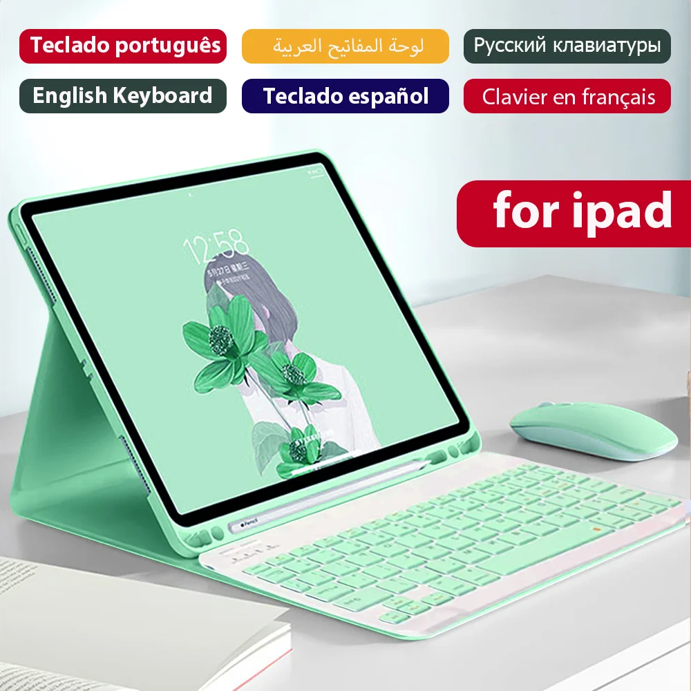 Funda de teclado para iPad 10th 9th 8th Air 4 5 funda protectora de teclado desmontable para IPad Pro 11 12,9 funda protectora magnética - imagen 2
