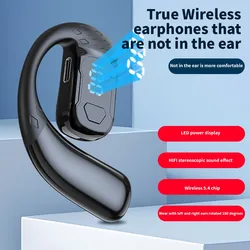 Auriculares abiertos Bluetooth 5.4 con conducción por aire y pantalla LED