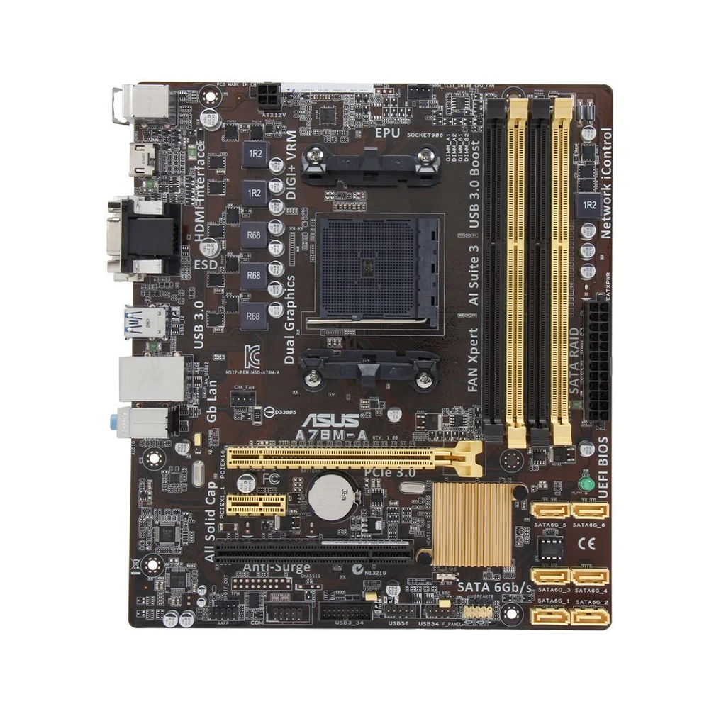 Placa base ASUS A78M-A compatible con A10-7700K A8-6600K A8-6500T A6-7400K A6-6400K CPU 2400MHz 2 × DDR3 HDMI Socket FM2/FM2 + mATX - imagen 4