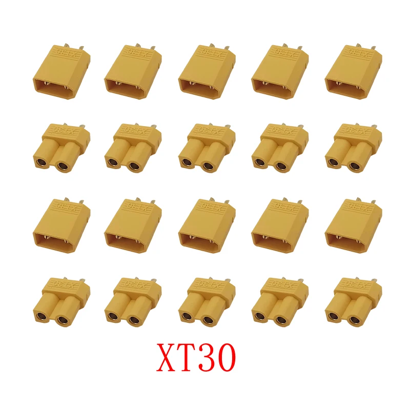 Conectores de bala XT30 para Dron de radiocontrol, accesorios de juguete para manualidades, batería Lipo, macho y hembra, XT-30, 10 pares