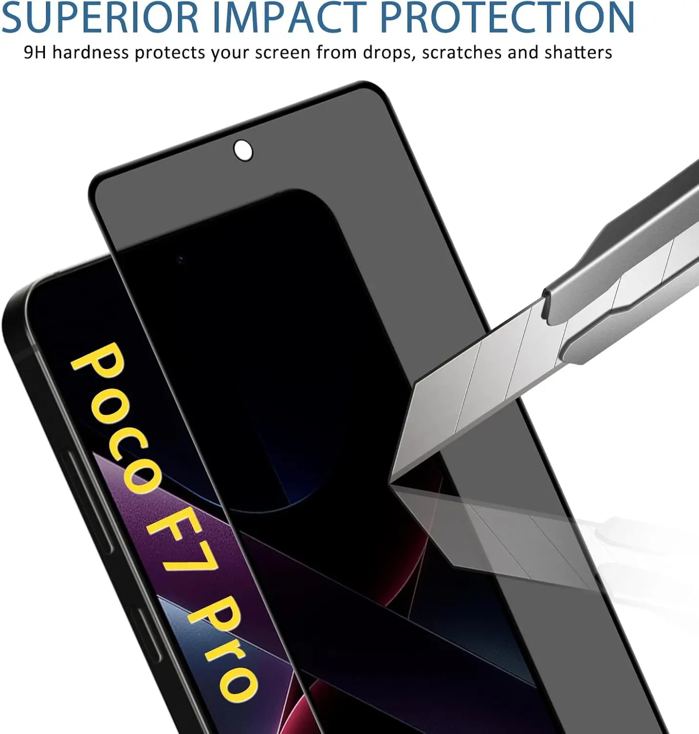 Vidrio templado para Protector de pantalla, película de cámara de privacidad antiespía para Xaiomi POCO F7 Pro Ultra - imagen 3
