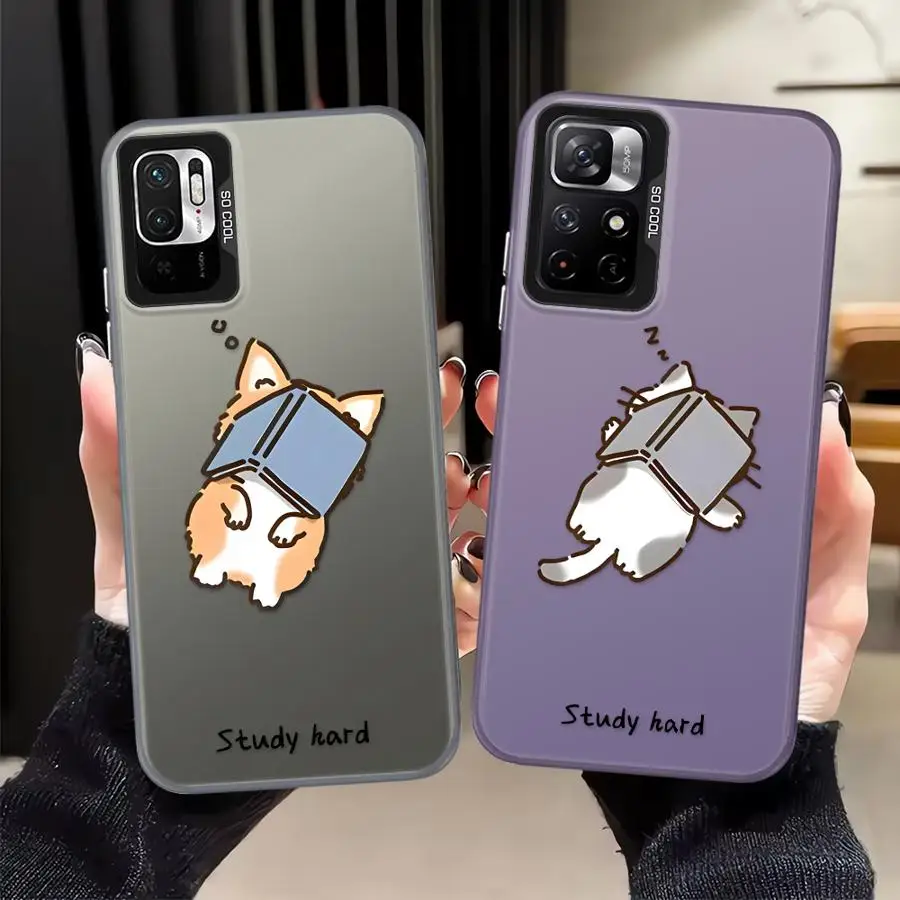 Funda trasera de teléfono para Xiaomi Mi 13T 11 Lite 12T Pro lindo perro gatito durmiendo
