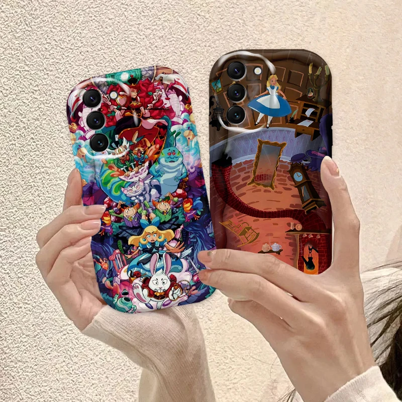 Funda de Alicia en el país de las maravillas para S21, S23, S24 Ultra Plus FE, A55, A35, A25, A05S, A54, A53, A52, A33, A32