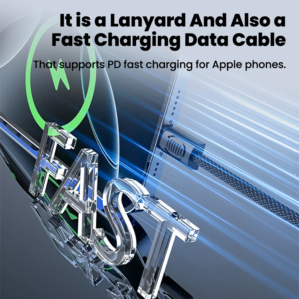 Elough PD 66W Cable corto tipo C a tipo C Cable de carga rápida portátil PD20W USB C a Lightning para iPhone 16 15 - imagen 3