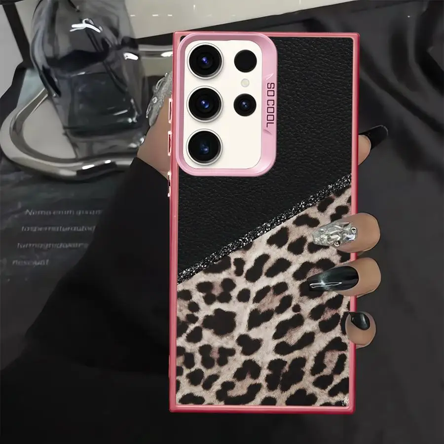 Funda trasera personalizada con estampado de leopardo para Samsung Galaxy S21 S23 S20 Plus S25 S24 FE S23 Note 20 Ultra S22 - imagen 4