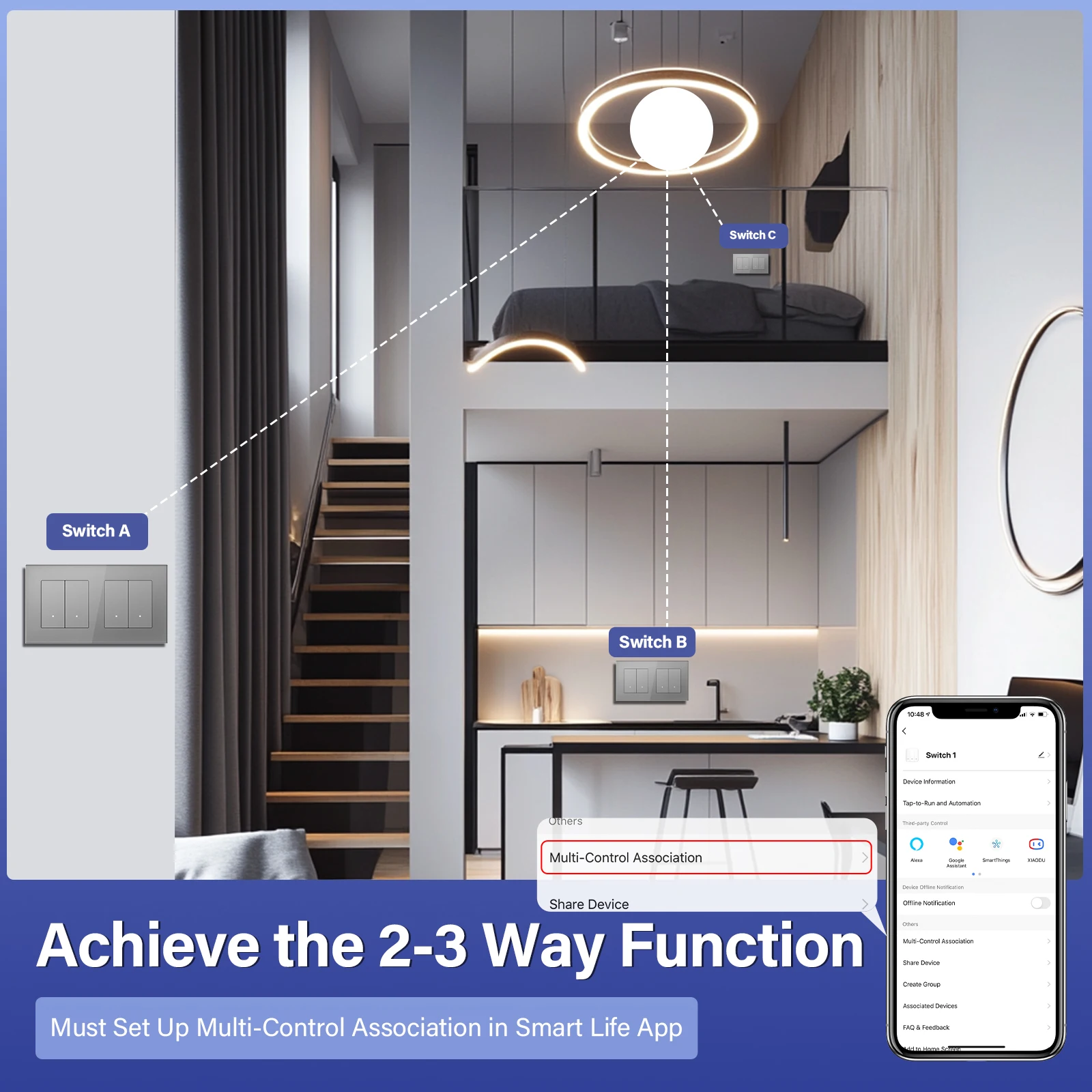 BSEED Zigbee 1/2/3/4 interruptores de botón de clic inteligente Tuya Alice interruptores de luz con enchufes de pared de la UE puertos USB CA paneles de vidrio - imagen 4