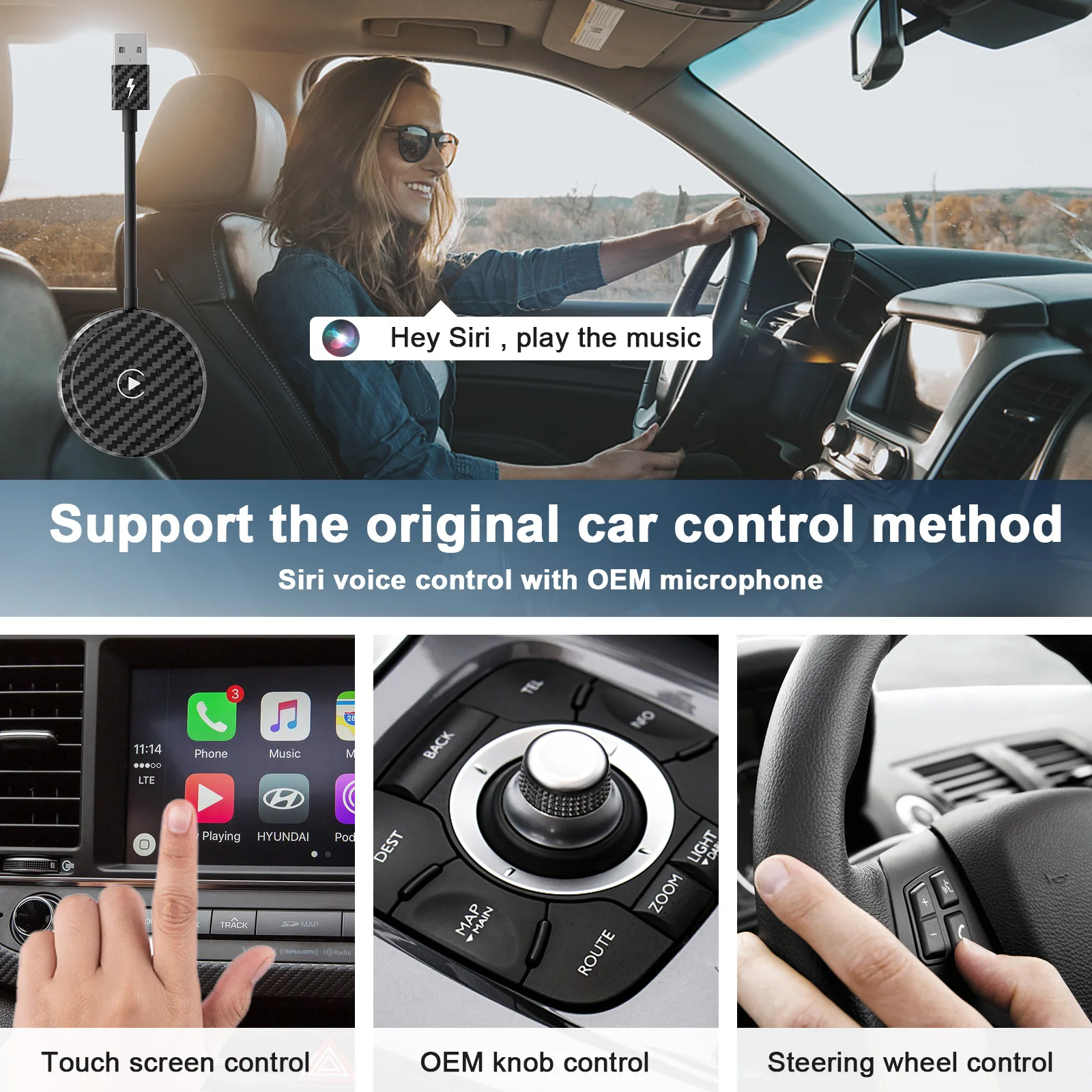 Adaptador CarPlay Inalámbrico – Compatible iOS 10+ Coches 2015+ - imagen 3