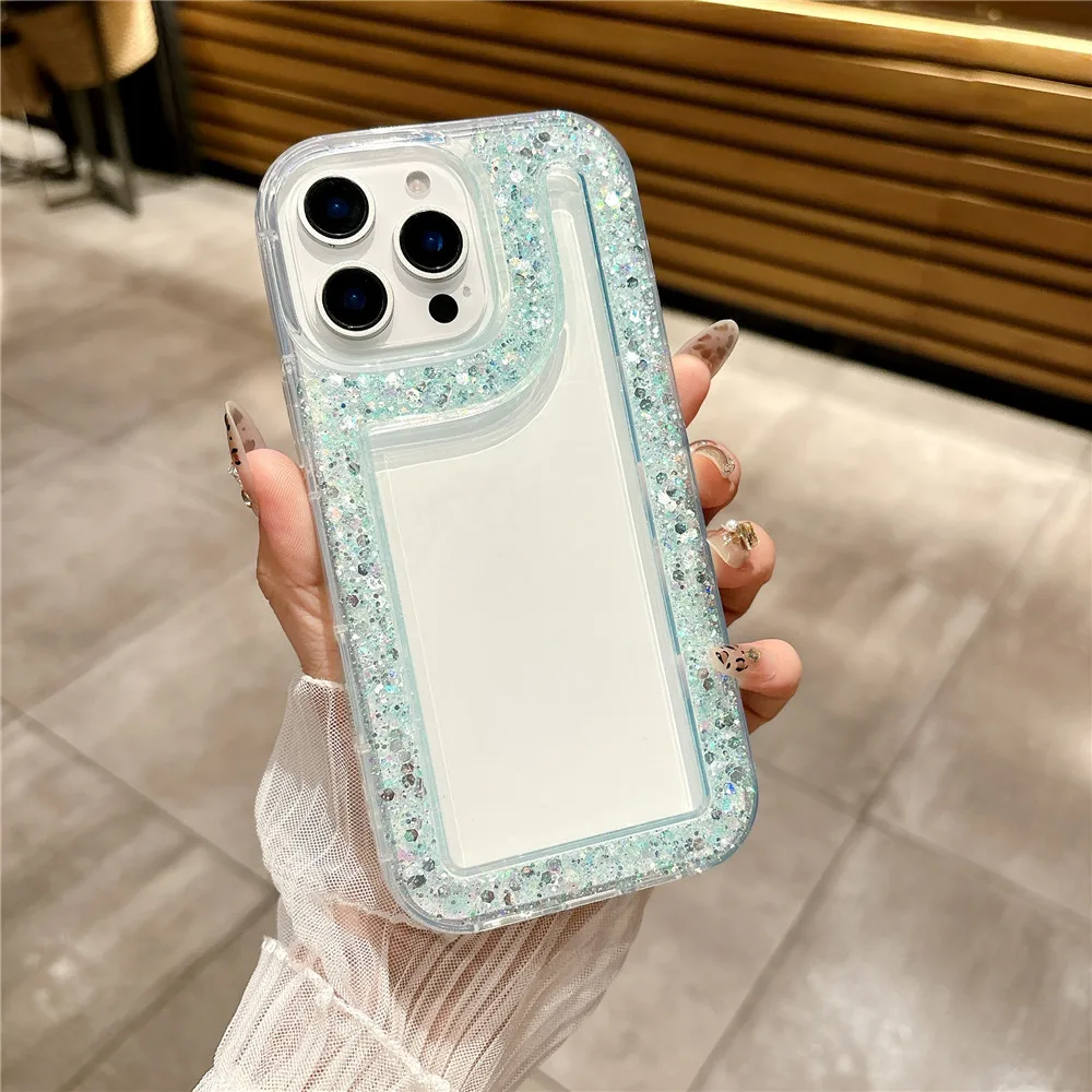 Funda de teléfono con purpurina de lentejuelas estilo INS para Xiaomi 14T Pro POCO X7 X6 X5 M6 Pro C65 C75 C71 funda de silicona suave a prueba de golpes - imagen 4