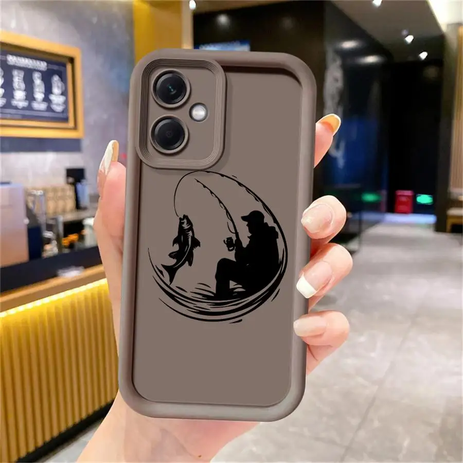 Funda de teléfono de cubierta suave de hombre de pesca de línea de dibujos animados para Xiaomi Mi 11T Pro 11 Lite - imagen 4