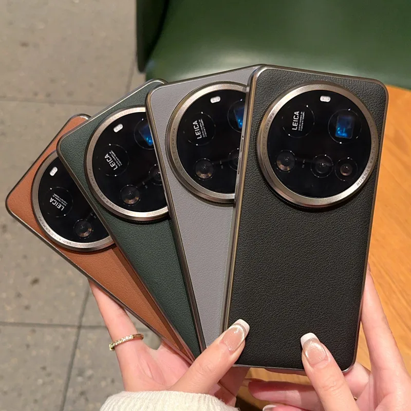 Para Xiaomi 15 Ultra funda ELVEV a prueba de golpes Vintage Lichee patrón PU cuero duro PC lente protección teléfono cubierta - imagen 2