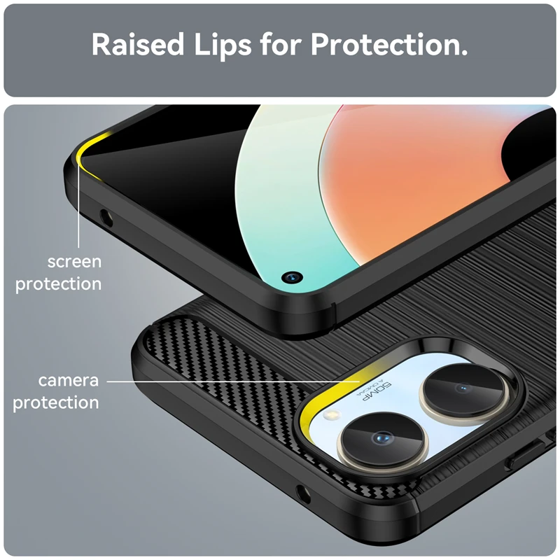 Para Realme 10 funda para Realme 9 Pro Plus 9i 8 Pro 7 6 10 Pro Plus funda protectora armadura TPU fibra de silicona capa de goma - imagen 5