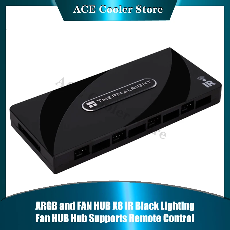 Ventilador Thermalright y ARGB HUB X8 1 a 8 expansión 4 pines PWM ventilador Hub 3 pines 5V ARGB divisor Hub controlador piezas de refrigeración de PC
