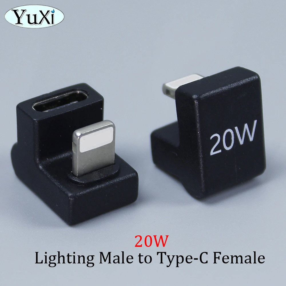 Adaptador de carga rápida PD, 20W, 10W, para USB-C IOS, convertidor de almohadilla para teléfono, codo en U, luz de transferencia de datos, adaptador convertidor Ning, 1 ud. - imagen 5