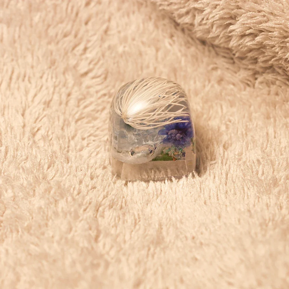 1 pieza DIY tapas de teclas de teclado mecánico el verano de Salvia hecho a mano Keycap personalizado artesanía resina retroiluminada RGB Keycap - imagen 3