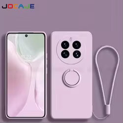 Para Realme GT5 Pro GT 6T cubierta de soporte de anillo de silicona líquida para Realme 11 Pro Plus 12X GT Neo 5 SE cubierta suave de TPU con cordón