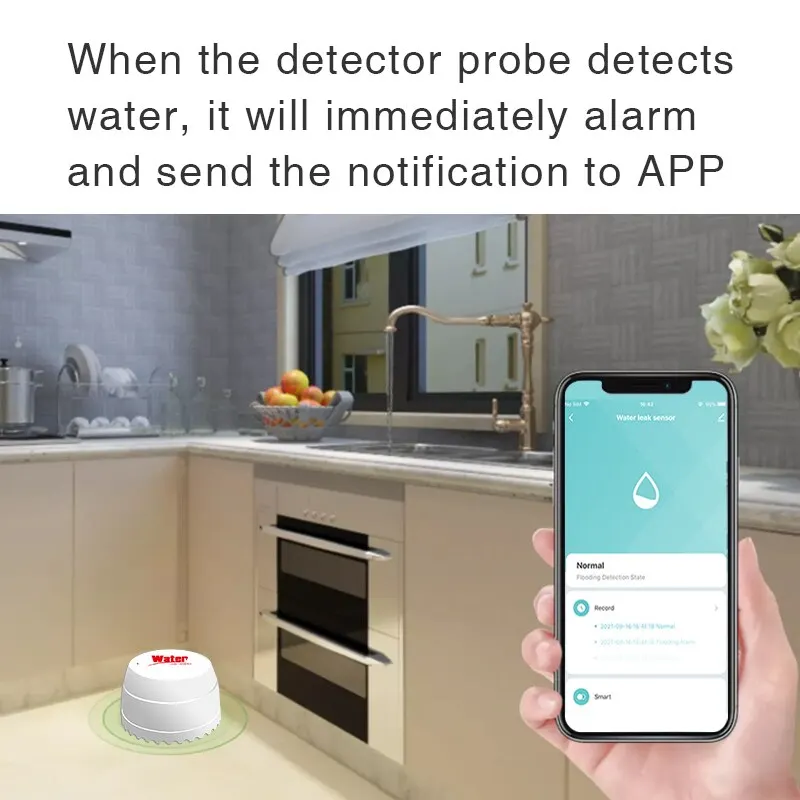 TUYA Zigbee Detector de Fugas Agua – Sensor Inundación Smart Life - imagen 4