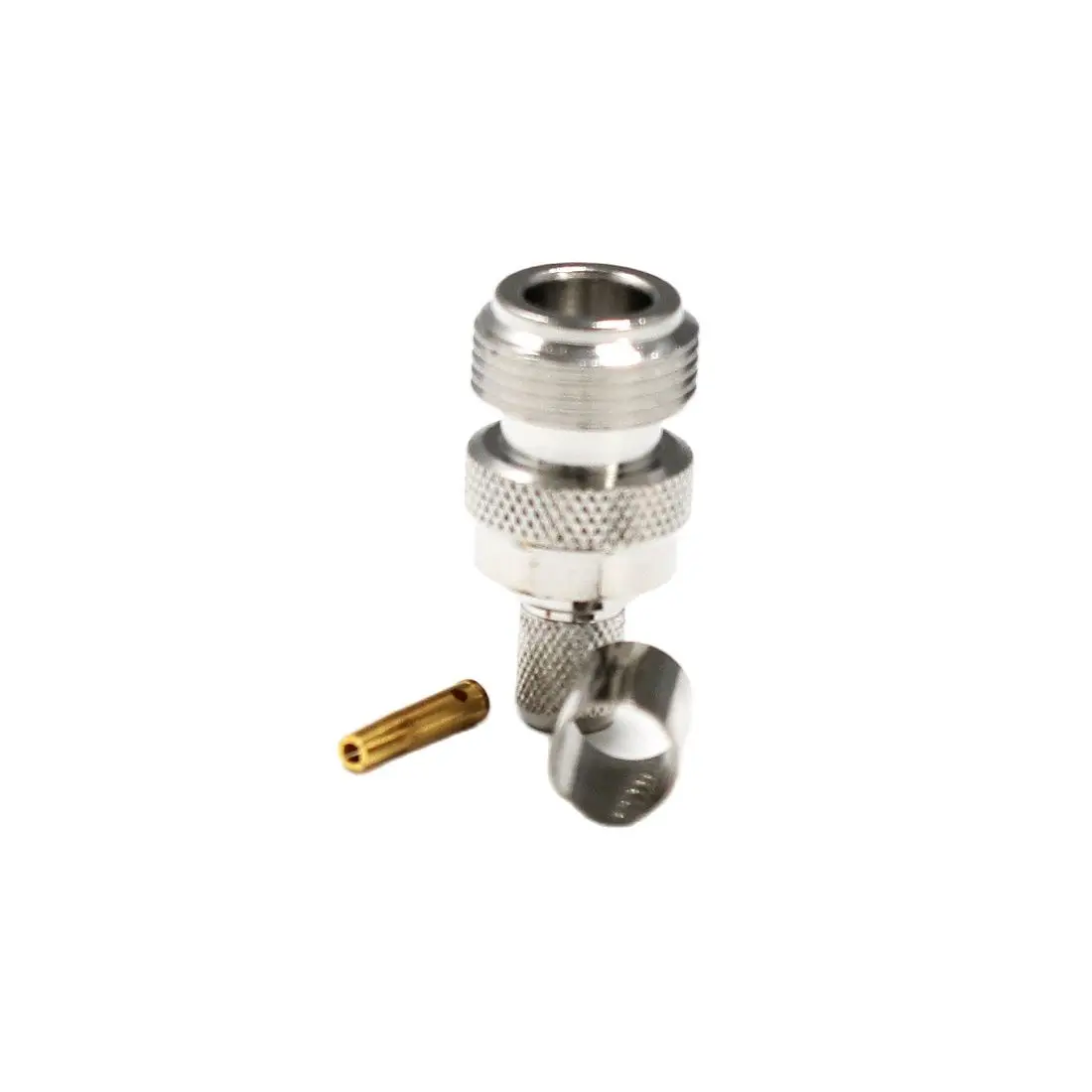 Conector coaxial RF tipo N hembra, engarzado para Cable recto 240, 50 Ohm, latón de níquel, venta al por mayor, 1 ud. - imagen 2