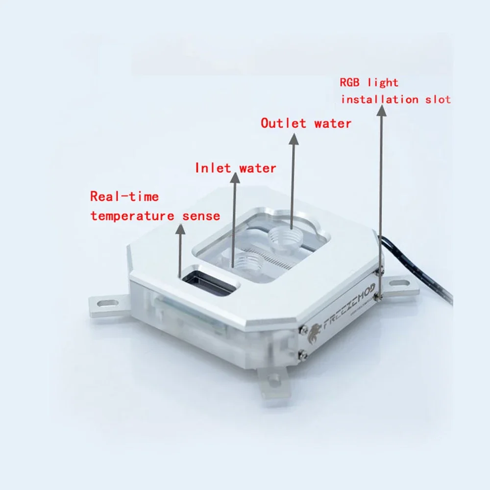 FREEZEMOD-Bloque de CPU 2020, pantalla VA LCD de temperatura para Intel 1700, 115X, 2011, 1366, 775, 2066, 5V/12V, placa base AURA SYNC - imagen 5