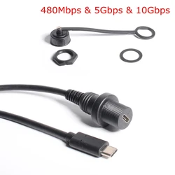 Cable alargador USB-C macho a hembra impermeable IP67