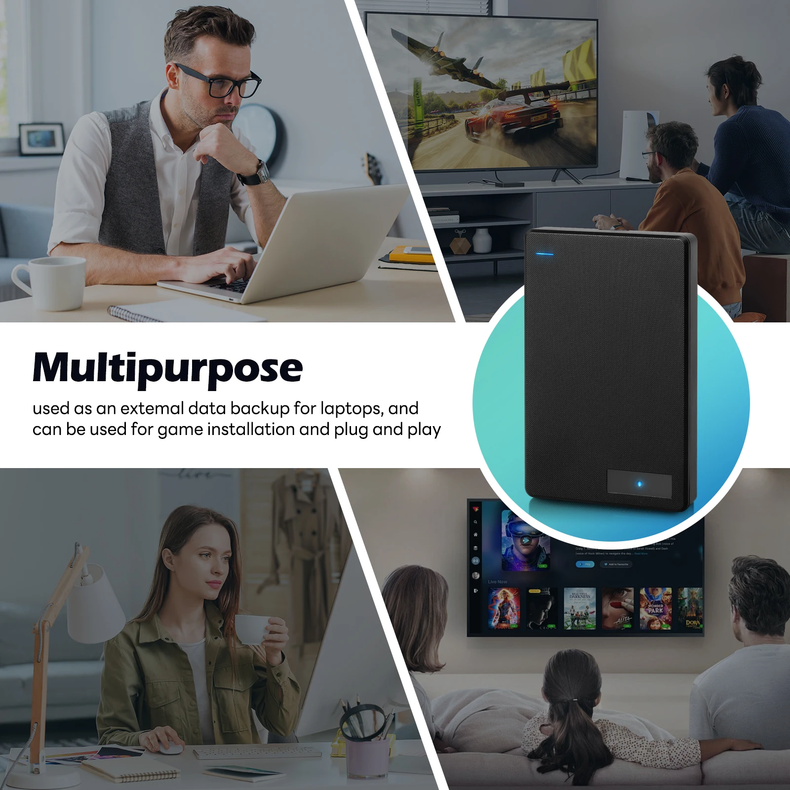 Disco duro HD externo portátil, 1 TB, 2 TB, 4 TB, 5 TB, memoria HDD, USB3.0, unidad flash de alta velocidad para computadora portátil, PC, MacBook, PS4, PS5 - imagen 5