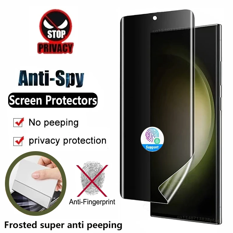 Para Samsung Galaxy S24 S23 S22 película de privacidad de cerámica mate S21 S20 Plus Ultra FE protectores de pantalla Anti-Spy Note 20 10 9 8 S10 5G