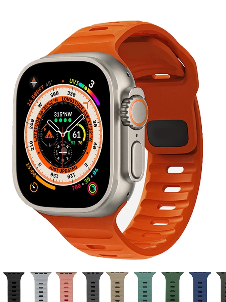 Correa para Apple Watch band 46MM 42MM Ultra 49mm 45-41mm 40mm 44mm pulsera deportiva transpirable de silicona iWatch Series 10 8 7 6 SE 5 - imagen 2