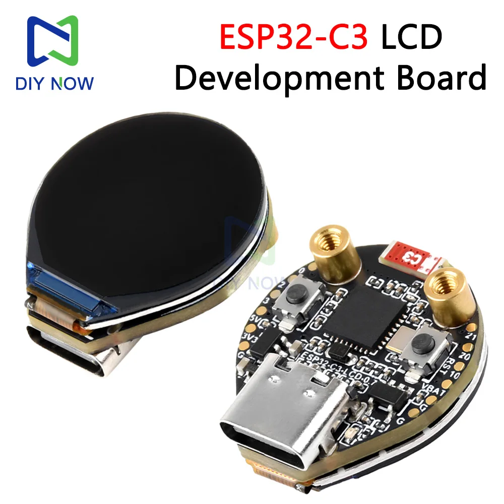ESP32 ESP32-C3 Placa de desarrollo LCD IPS redonda de 0,71 pulgadas 160 × 160 ESP32 C3 Placa de desarrollo LCD Pantalla de interfaz SPI TYEP-C - imagen 2