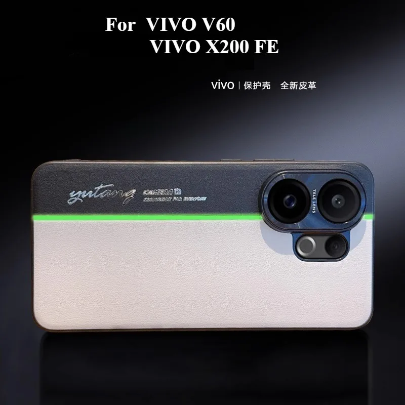 Funda para VIVO V60 X200 FE S30 Pro MINI Funda de cuero de lujo con rayas mate para VIVO V 60 VIVOV60 Funda de parachoques a prueba de golpes - imagen 2