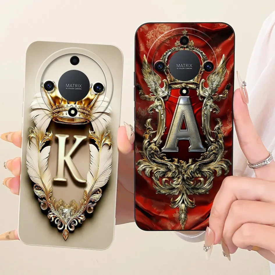 Para Honor X9a funda RMO-NX1 cubierta letras Retro corona Fundas de silicona suave Fundas de teléfono para Honor Magic 5 Lite RMO-NX3 X 9a parachoques - imagen 2