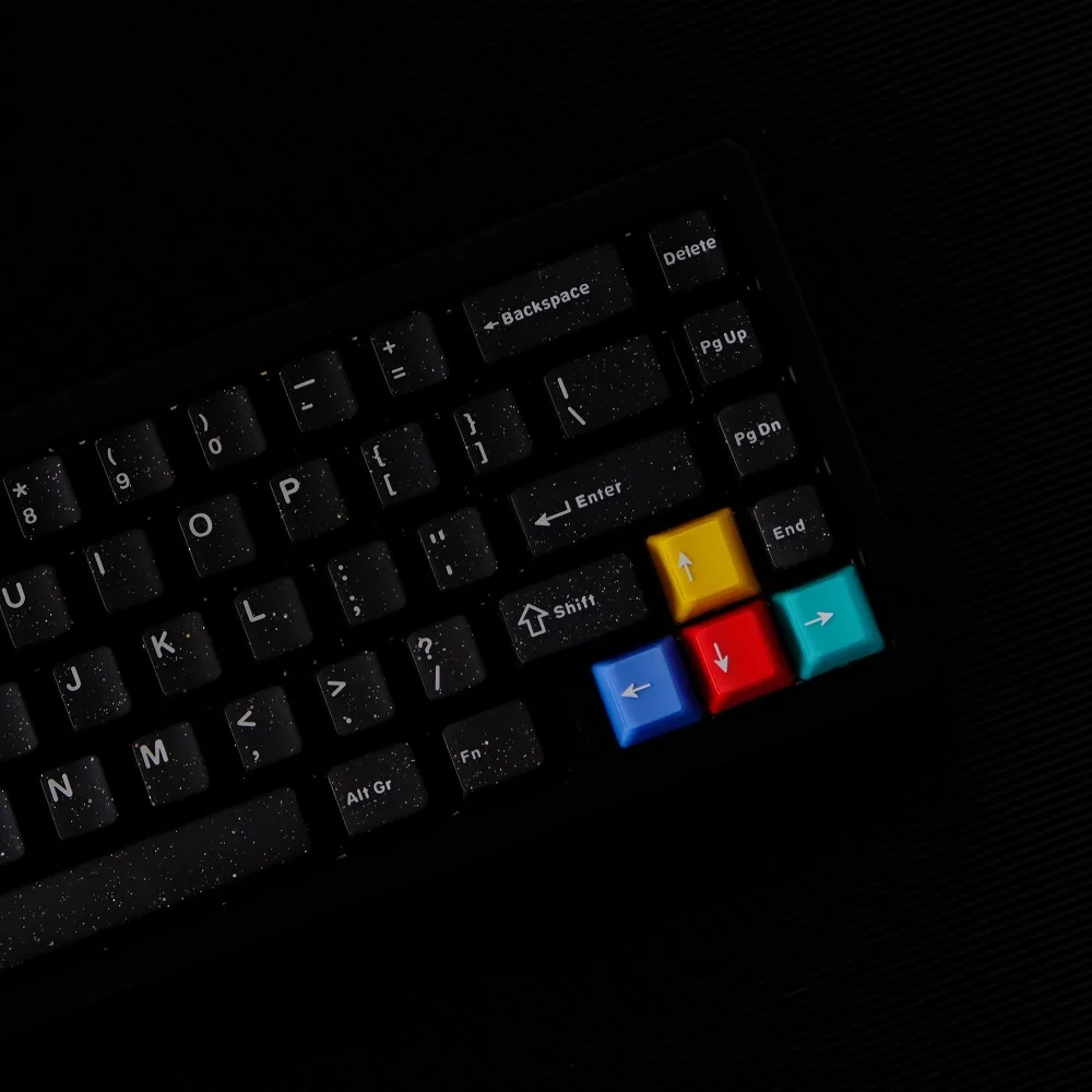 Juego de teclas con purpurina de neón, 114 teclas ABS, tapa de teclado translúcida negra personalizada, perfil de cereza, teclas para teclado mecánico - imagen 4