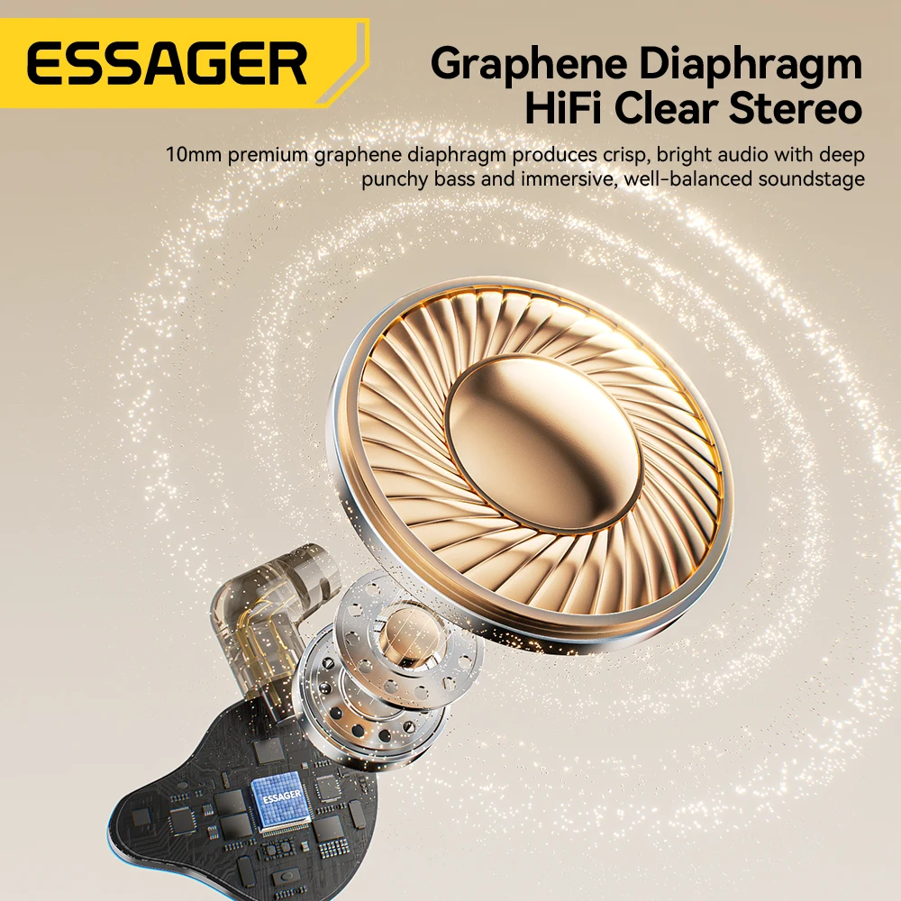 Essager-auriculares para juegos por cable tipo C, intrauditivos estéreo dinámicos con micrófono, auriculares deportivos de 3,5mm con cancelación de ruido - imagen 5