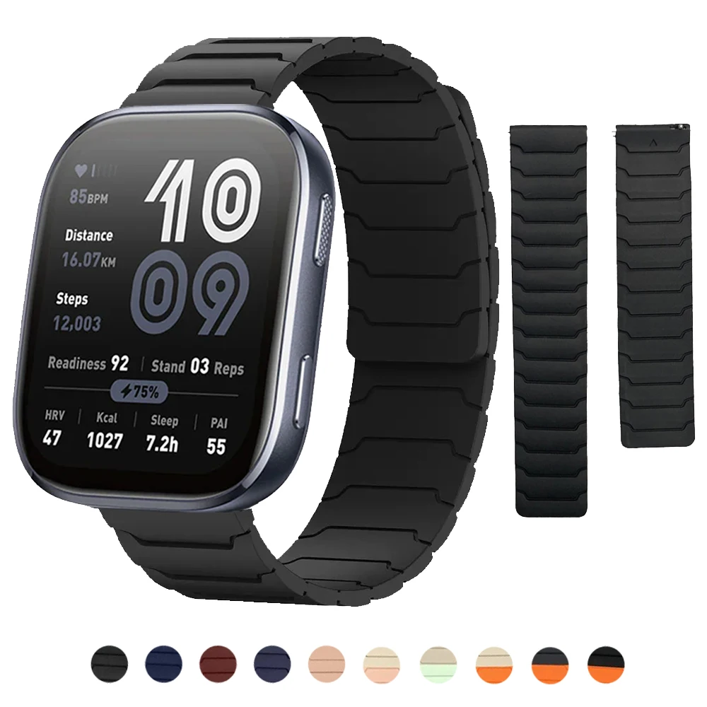 Correa magnética para Amazfit Bip 6 5 4/Active 2 correa de silicona GTR 4 3 Pro/GTS 4 2 Mini pulsera de repuesto para reloj HUAWEI 20mm 22mm - imagen 2