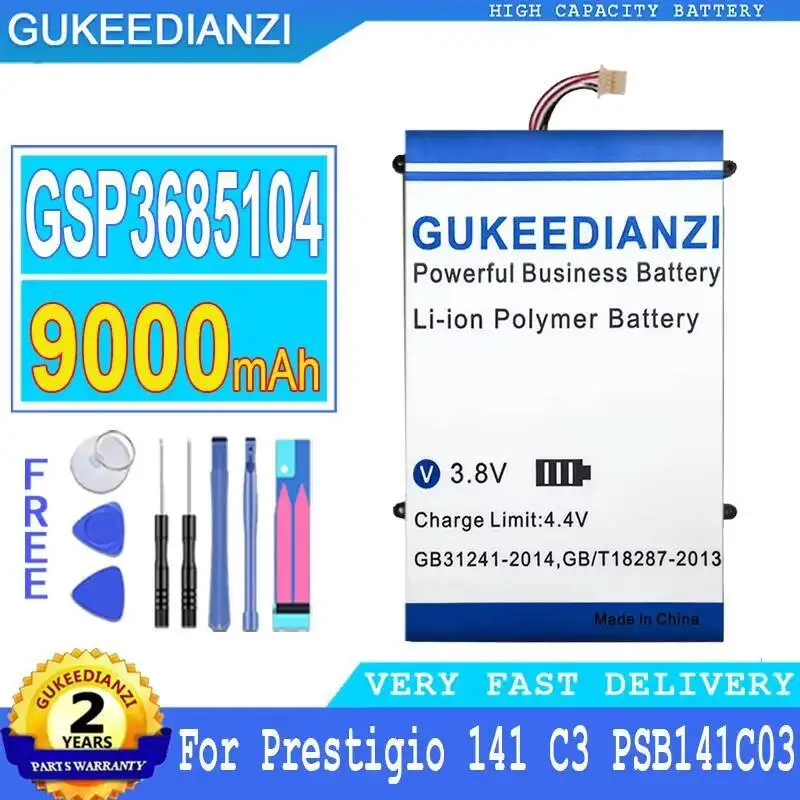 Batería para ordenador portátil GSP3685104 de larga duración 9000Mah para Prestigio Smartbook 141 C3 PSB141C03 PSB141C03BFH_DG PSB141C03BGH_DG