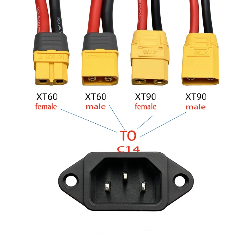Enchufe de carga de batería de bicicleta eléctrica, Conector de coche eléctrico, enchufe de carga Universal, tres cables verticales 10AWG para vehículo de 36V 48V - imagen 2