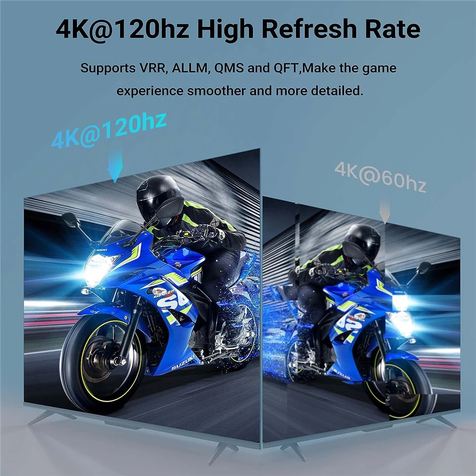 Navceker-conmutador HDMI 2,1, 8K, 60Hz, 4k120Hz, compatible con HDMI, salida 5 en 1, convertidor de Control remoto para monitores Xbox PS5 - imagen 2