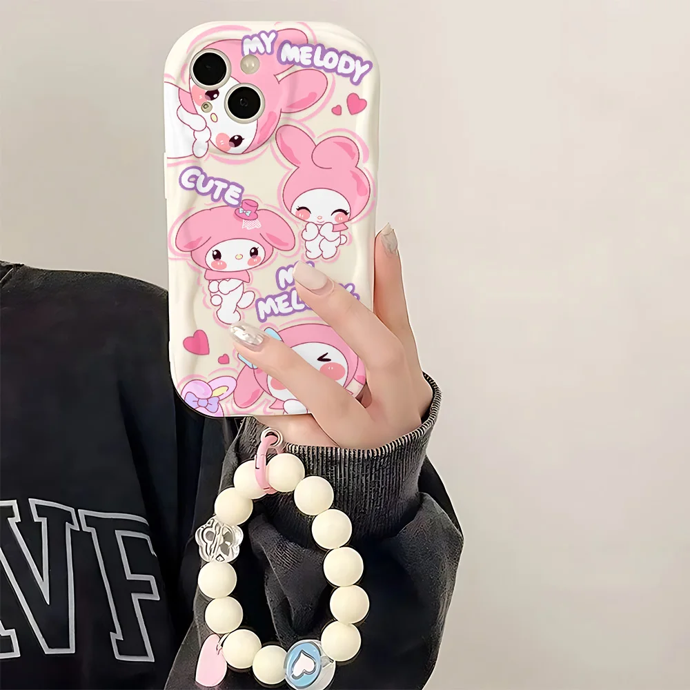 Funda de teléfono Kawaii My Melody Kuromi con cordón para Samsung Galaxy M16 A56 A36 A26 A16 A06 A35 A55 A25 A54 A34 A24 A13 A73 A53 4G 5G - imagen 4
