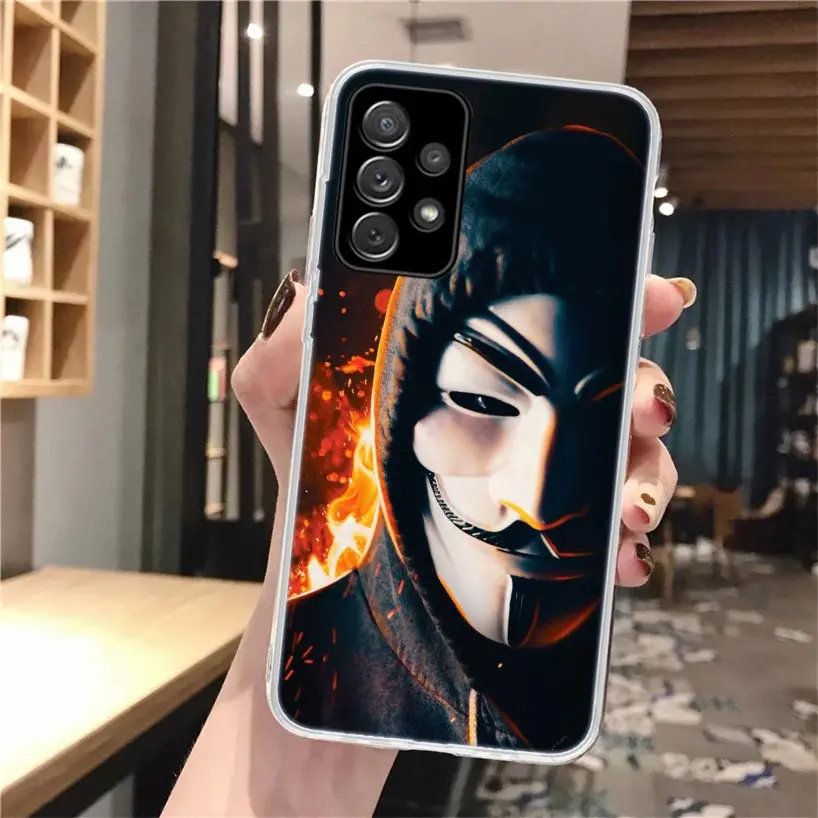 Anonymous V para Vendetta máscara funda de teléfono para Samsung Galaxy A56 A55 A54 A53 A16 A15 A14 A13 A36 A35 A34 A33 A26 A25 A24 A23 A05S - imagen 5