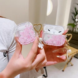 Funda AirPods Pro 2/3 Flores Cerezo Rosa Llavero Corazón