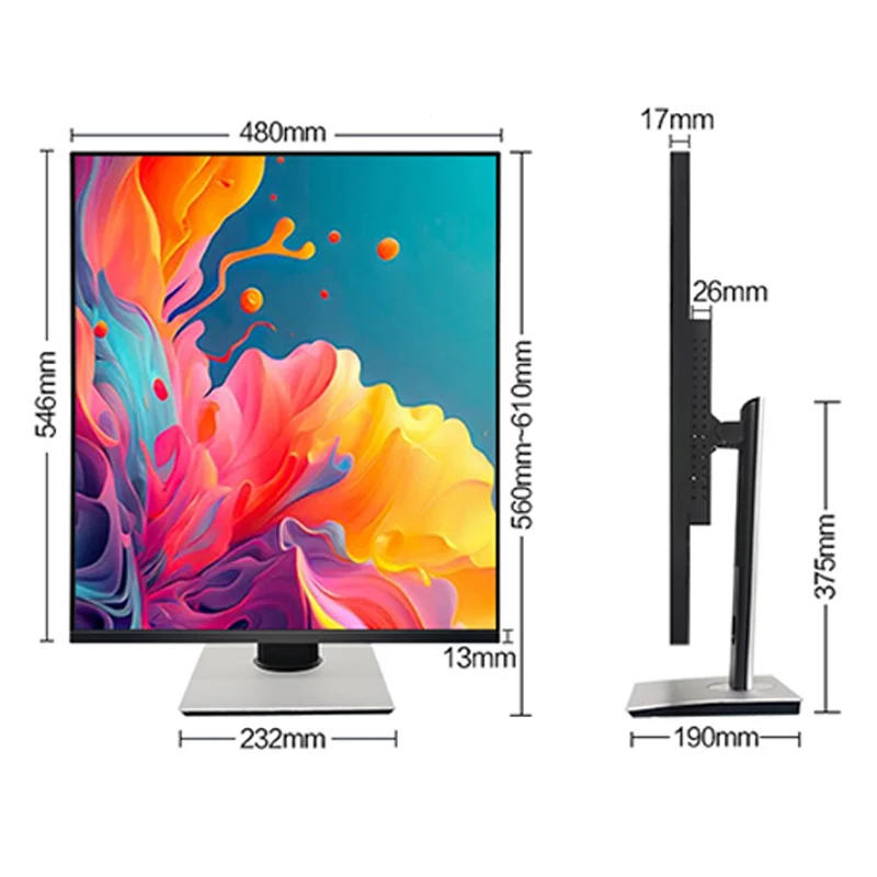Pantalla cuadrada de 27,6 pulgadas, 2K, 2560x2880, 60Hz, 16:18, LG-IPS, 4 lados, bisel ultraestrecho - imagen 2