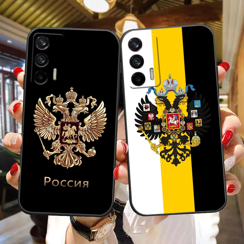 Funda de teléfono personalizada con emblema de banderas rusas para Realme C75 C65 C63 C55 C53 C35 C33 C30 C21Y C21 C20 C15 C11 GT NARZO 50 50I Funda