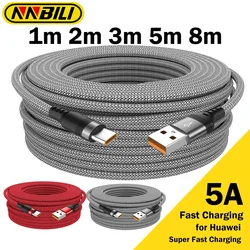 Cable NNBILI Tipo C + Micro USB 5A – 5 Metros para Huawei Xiaomi