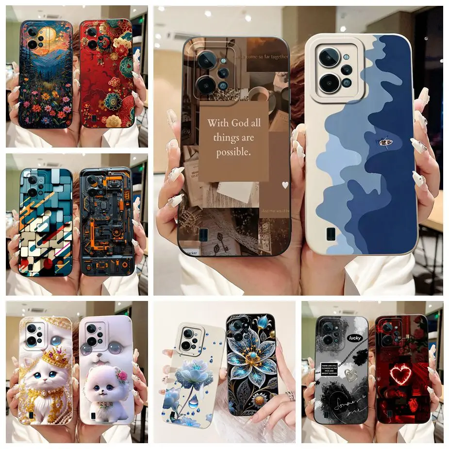 Para Realme C31 funda RMX3501 nueva funda de lujo pintada con caramelo funda de silicona suave para Realme C33 2023 C 31 RealmeC31 RealmeC33 Shell