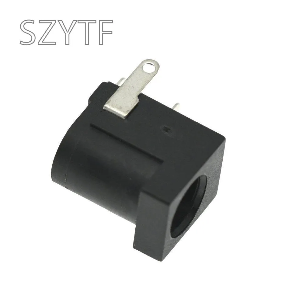 Conector de alimentación de CC negro, 10 piezas, 5,5x2,1 MM, DC-005, conectores de CC, tipo barril, ángulo recto, Terminal de montaje PCB - imagen 3