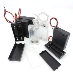 Portapilas AA/AAA con interruptor, cables y tapa atornillada