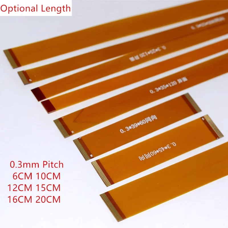 Cable plano flexible FPC FFC de paso de 0,3 mm 7/9/11/13/15/17/19/21/23/25/27/31/33/35/39/41/45/49/51/57/61/71 pines