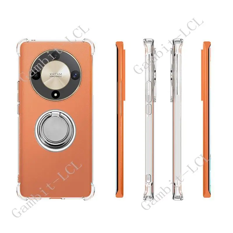 Soporte de anillo trasero para Honor X9b X50 Magic6 Lite, 6,78 ", ALI-AN00 2023, funda de teléfono de silicona suave TPU Original a prueba de golpes