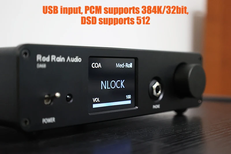 Rod Rain Audio-decodificador de Audio DA68 ES9068 HIFI, Bluetooth 5,1, tarjeta de sonido USB DAC, interfaz Digital, auriculares Amp, soporte DSD512 PCM384 - imagen 4