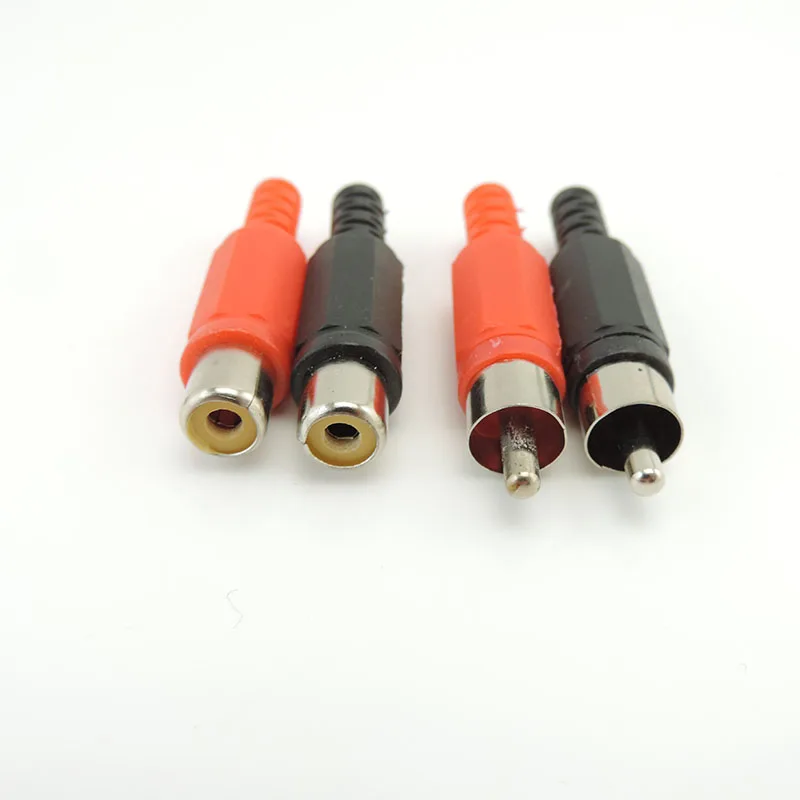 Adaptador de conector Jack RCA macho hembra, enchufe AV de Audio y vídeo de soldadura, enchufes de mango de plástico, herramienta de soldadura Dual de canal DIY q1 - imagen 4