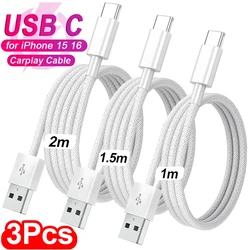 Cable USB-C a USB-A Carga Rápida Nylon Trenzado iPhone 16 15 Pro Max