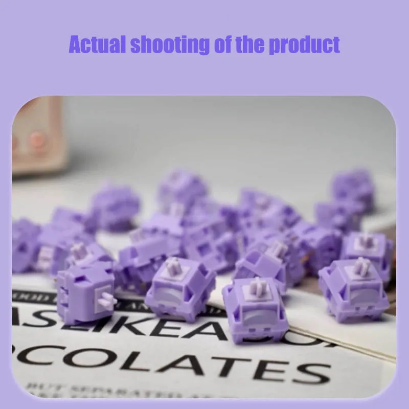 JERRZI interruptor púrpura nebuloso interruptores de teclado lineal silencioso 37g LY POM Gamer interruptor de teclado mecánico para Aula F75 AJAZZ AK820 - imagen 2